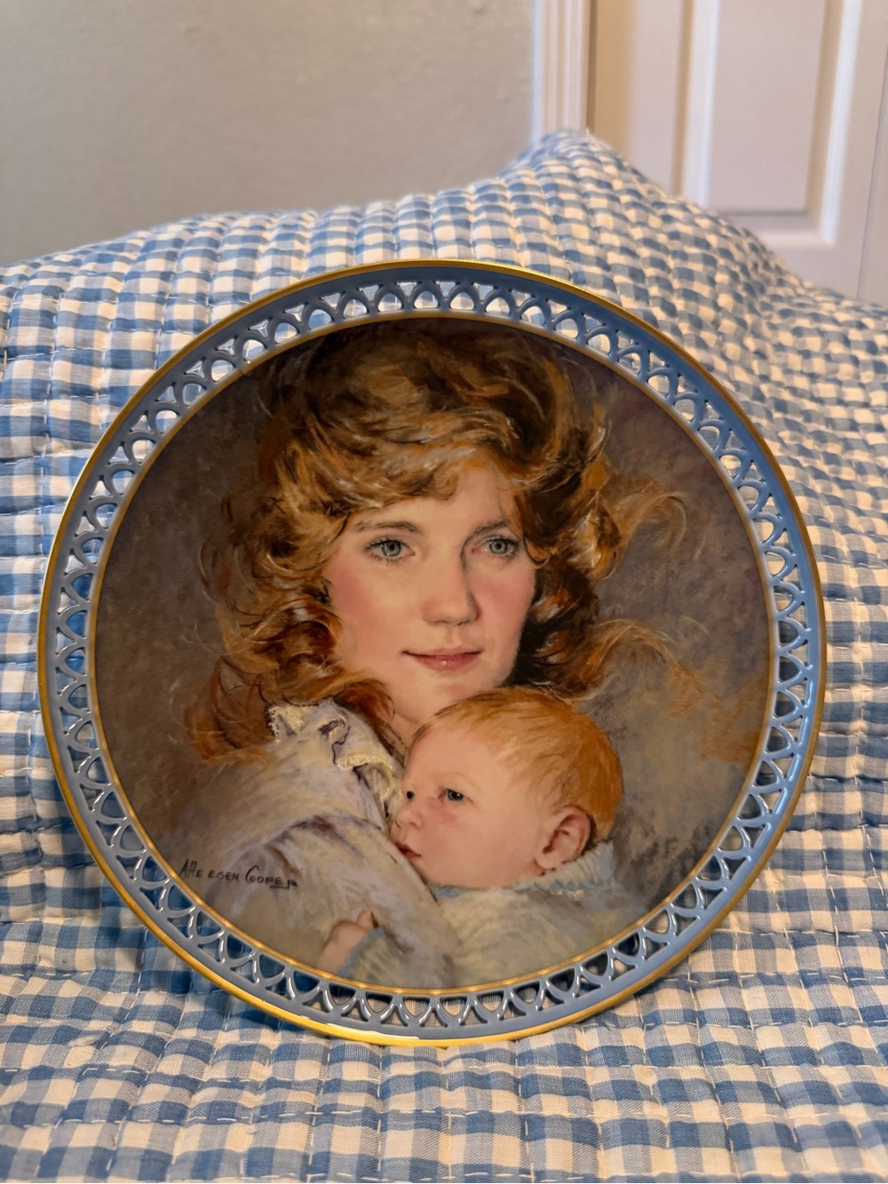 B&G The Gentle Love Collection Ingrid & Lise Porcelain Plate 8.5in Denmark LE